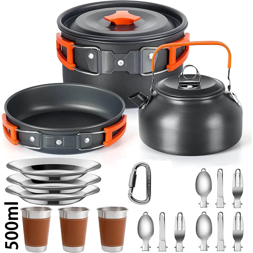 LISM Camping Cookware Set Nonstick Travel Outdoor Picnic