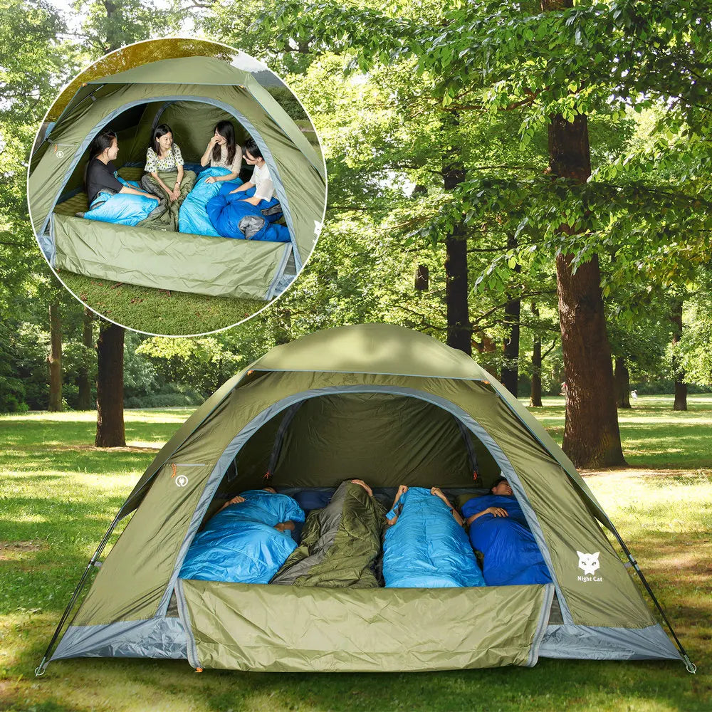 Night Cat Waterproof Double Layer Camping Tent With Rainfly