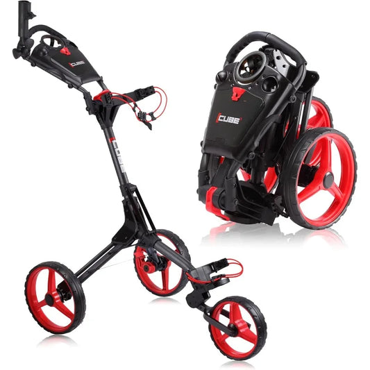 YTYIN Lightweight Folding 3 Wheel Push Pull Golf Cart