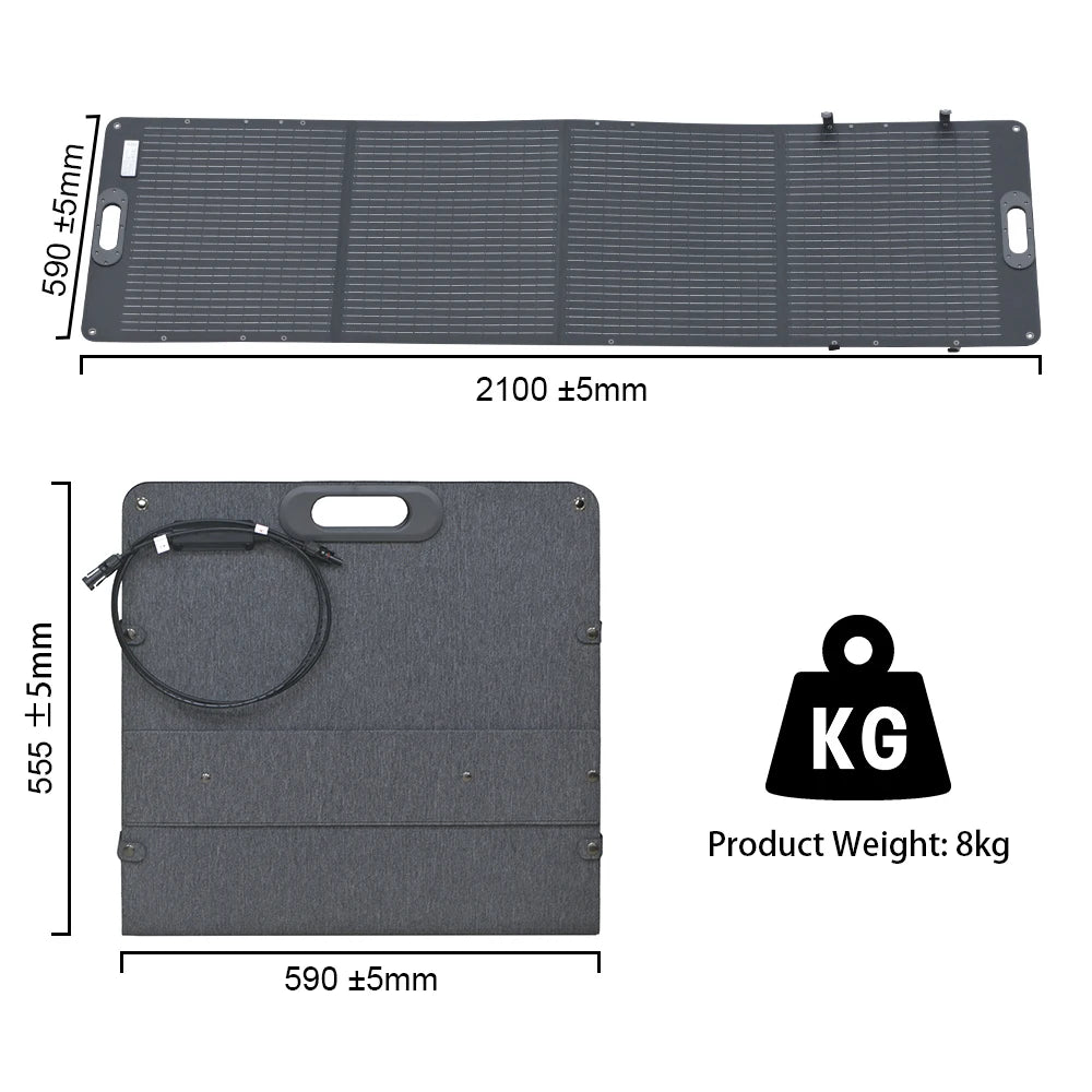 200W Flexible ETFE New Rigid Solar Panel Foldable 12V to 24V Monocrystalline For Camping IP68 Waterproof EU Warehouse Shipping