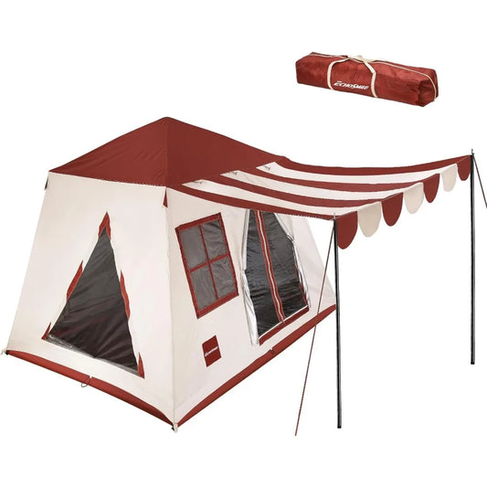 Canvas Camping Tent Water Resistant Easy Setup Vestibule